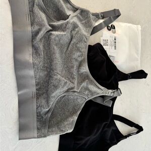 Gray and Black Nursing/Pumping Bras